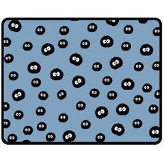 Totoro - Soot Sprites Pattern Fleece Blanket (medium)  by Valentinaart