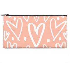 Coral Pattren With White Hearts Pencil Cases by alllovelyideas