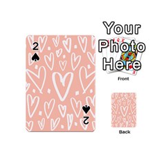 Coral Pattren With White Hearts Playing Cards 54 (mini) by alllovelyideas