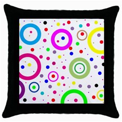 Round Abstract Design Throw Pillow Case (black) by Pakrebo