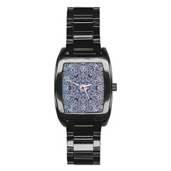 Tile Design Art Mosaic Pattern Stainless Steel Barrel Watch by Pakrebo