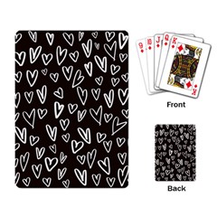 White Hearts - Black Background Playing Cards Single Design by alllovelyideas