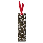 white hearts - black background Small Book Marks Front