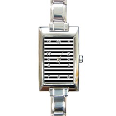 Black Stripes Rectangle Italian Charm Watch by snowwhitegirl