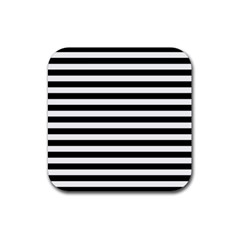 Black Stripes Rubber Coaster (square)  by snowwhitegirl