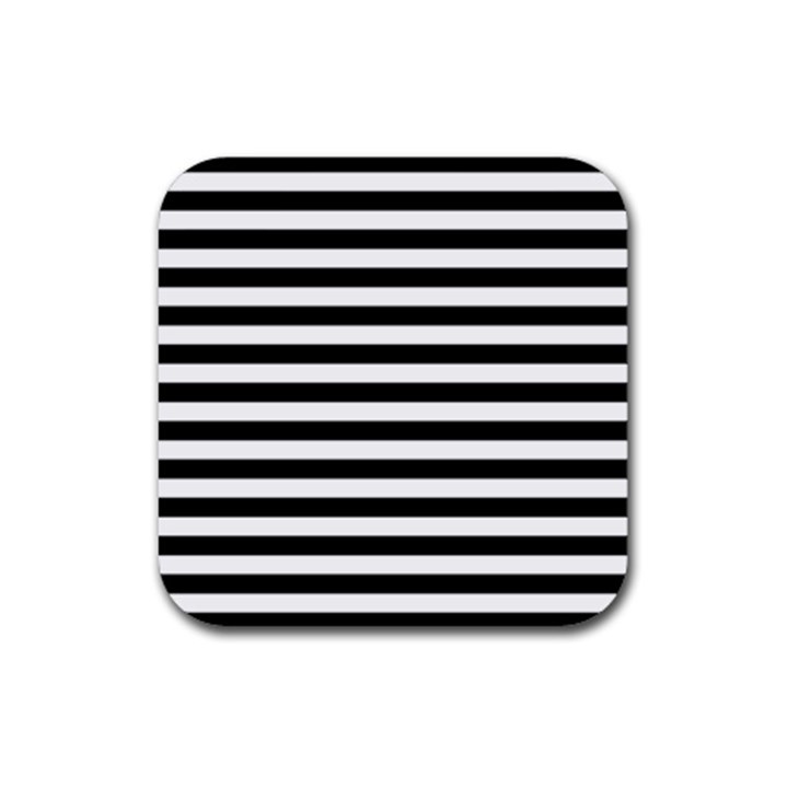 Black Stripes Rubber Coaster (Square) 