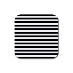 Black Stripes Rubber Square Coaster (4 Pack)  by snowwhitegirl