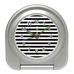 Black Stripes Travel Alarm Clock by snowwhitegirl