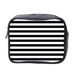 Black Stripes Mini Toiletries Bag (two Sides) by snowwhitegirl