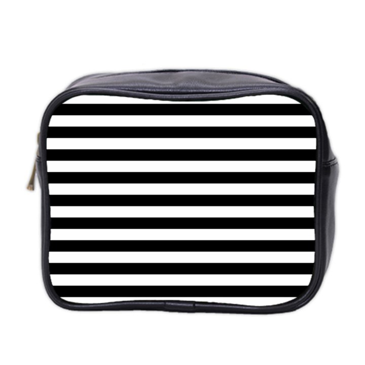 Black Stripes Mini Toiletries Bag (Two Sides)