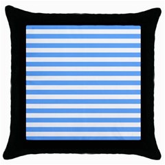 Blue Stripes Throw Pillow Case (black) by snowwhitegirl