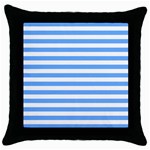 Blue Stripes Throw Pillow Case (Black) Front