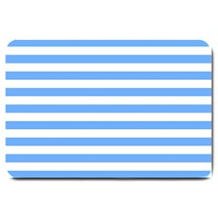 Blue Stripes Large Doormat  by snowwhitegirl