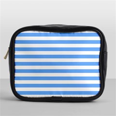 Blue Stripes Mini Toiletries Bag (one Side) by snowwhitegirl