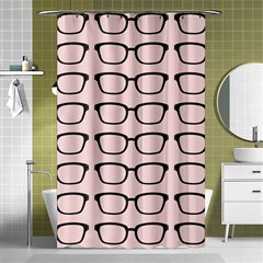 Nerdy Glasses Pink Shower Curtain 48  X 72  (small)  by snowwhitegirl