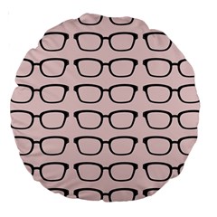 Nerdy Glasses Pink Large 18  Premium Round Cushions by snowwhitegirl