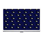 Eyes Blue Plaid Business Card Holder Front