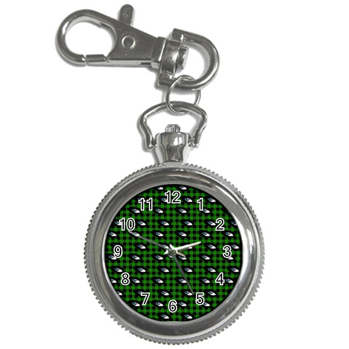 Eyes Green Plaid Key Chain Watches