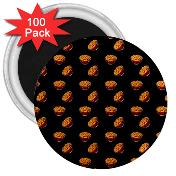 Kawaii Chips Black 3  Magnets (100 pack)