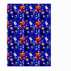 Halloween Treats Pattern Blue Large Garden Flag (two Sides) by snowwhitegirl