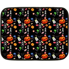 Halloween Treats Pattern Black Double Sided Fleece Blanket (mini)  by snowwhitegirl