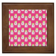 Ghost Pet Pink Framed Tiles by snowwhitegirl