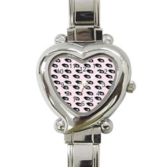 Eyes Pink Heart Italian Charm Watch by snowwhitegirl