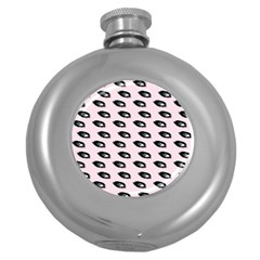 Eyes Pink Round Hip Flask (5 Oz) by snowwhitegirl