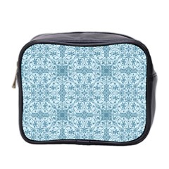 Ornamental Blue Mini Toiletries Bag (two Sides) by snowwhitegirl