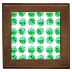 Kawaii Lime Jam Jar Pattern Framed Tiles by snowwhitegirl