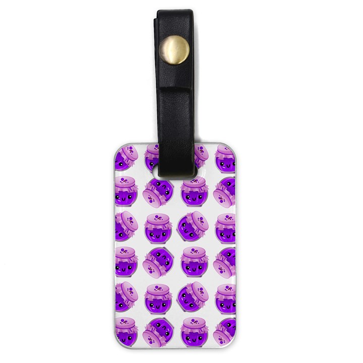 Kawaii Grape Jam Jar Pattern Luggage Tags (One Side) 