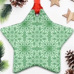 Ornamental Green Star Ornament (two Sides) by snowwhitegirl