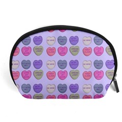 Valentine Hearts Lilac Accessory Pouch (large) by snowwhitegirl