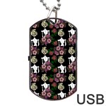 Victorian Girl Black Dog Tag USB Flash (Two Sides) Front