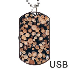 Wood Stick Piles Dog Tag Usb Flash (one Side) by snowwhitegirl