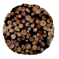 Wood Stick Piles Large 18  Premium Round Cushions by snowwhitegirl