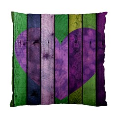 Wood Wall Heart Purple Green Standard Cushion Case (two Sides) by snowwhitegirl