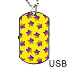 Ombre Glitter  Star Pattern Dog Tag Usb Flash (one Side) by snowwhitegirl