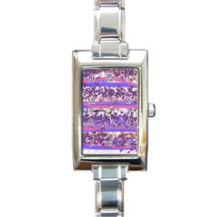 Abstract Pastel Pink Blue Rectangle Italian Charm Watch by snowwhitegirl