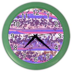 Abstract Pastel Pink Blue Color Wall Clock by snowwhitegirl