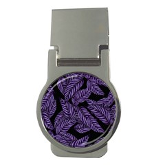 Tropical Leaves Purple Money Clips (round)  by snowwhitegirl