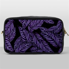 Tropical Leaves Purple Toiletries Bag (one Side) by snowwhitegirl