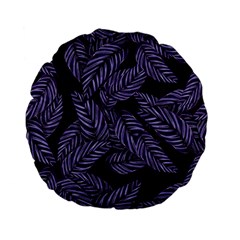 Tropical Leaves Purple Standard 15  Premium Flano Round Cushions by snowwhitegirl