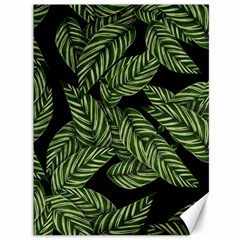 Tropical Leaves On Black Canvas 36  X 48  by snowwhitegirl