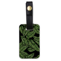 Tropical Leaves On Black Luggage Tags (one Side)  by snowwhitegirl