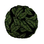 Tropical Leaves On Black Standard 15  Premium Flano Round Cushions Back