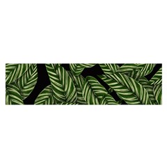 Tropical Leaves On Black Satin Scarf (oblong) by snowwhitegirl