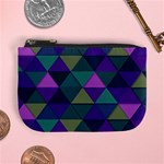 Blue Geometric Mini Coin Purse Front