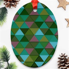 Green Geometric Oval Ornament (two Sides) by snowwhitegirl