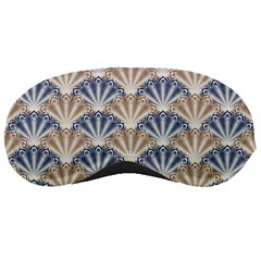 Vintage Scallop Beige Blue Pattern Sleeping Masks by snowwhitegirl